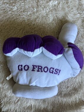 GO FROGS! TCU Purple & White Plush Fan Hand Glove Pillow